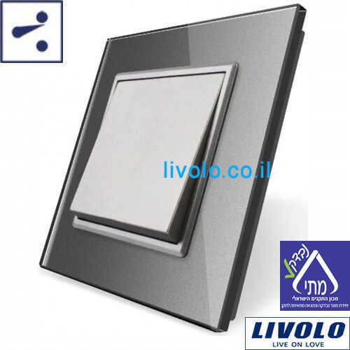 מפסק חילוף 2 מודול זכוכית אפורה LIVOLO VL-C7K1S-15
