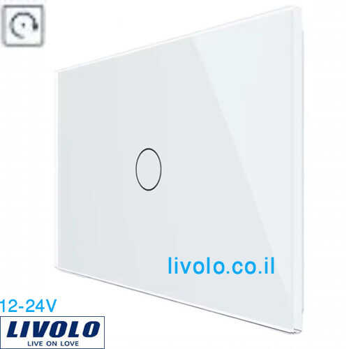 לחצן מדרגות מלבני זכוכית לבנה LIVOLO VL-FC1HC-2GS22 12-24V