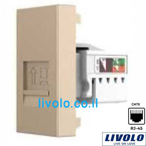 שקע רשת זהב LIVOLO VL-FCCP-1AP RJ45 CAT6