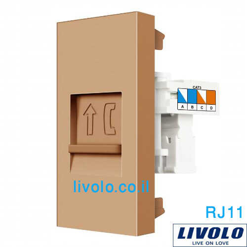 שקע טלפון זהב LIVOLO VL-FCTP-1AP RJ11